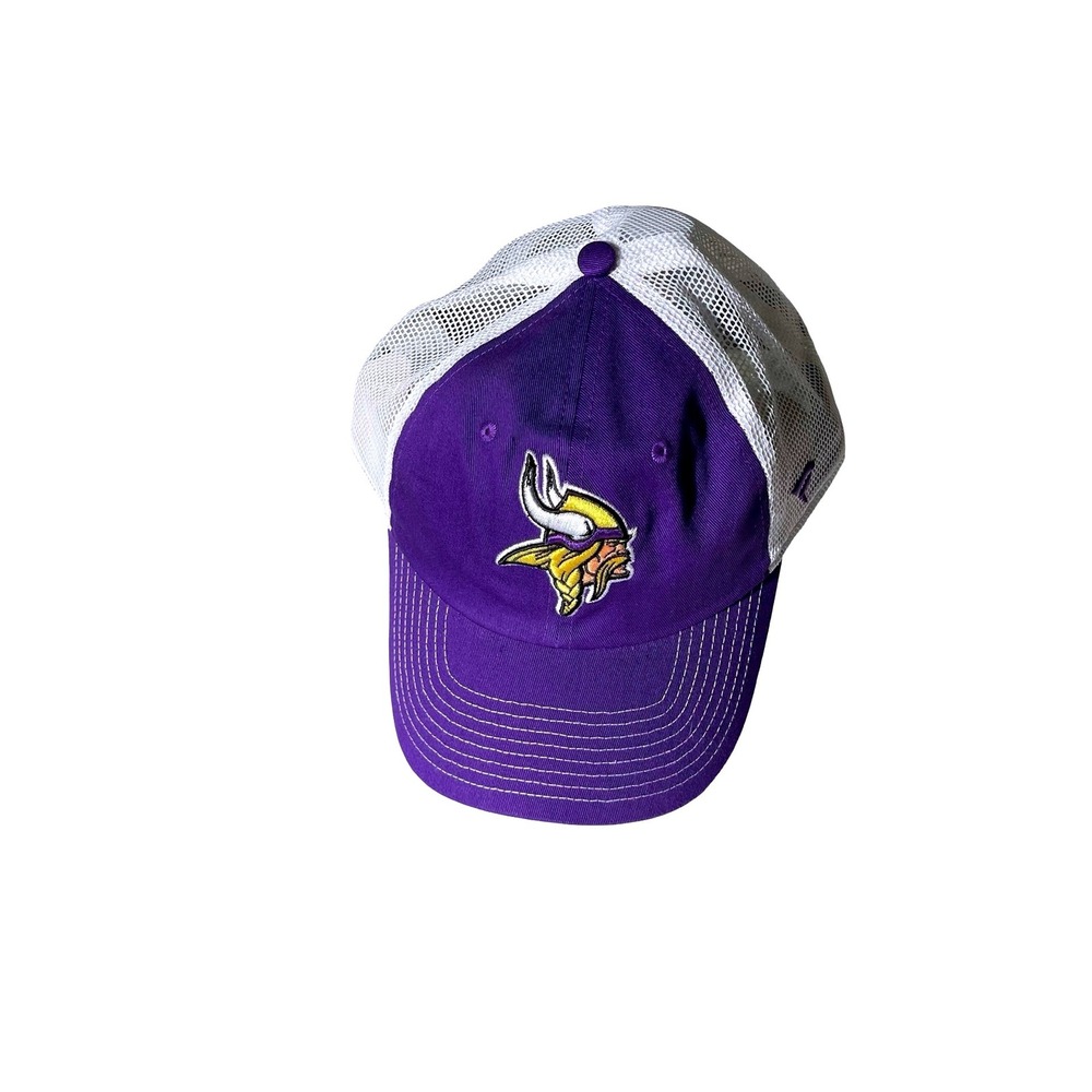 .Minnesota Vikings Trucker Hat NFL Fanatics Purple White Mesh Adjustable Cap